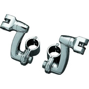 Kuryakyn 7986 Kuryakyn Longhorn Offset Peg Mounts With 1-1/4inch Magnum Quick Clamp Chrome (Pair) - 7986