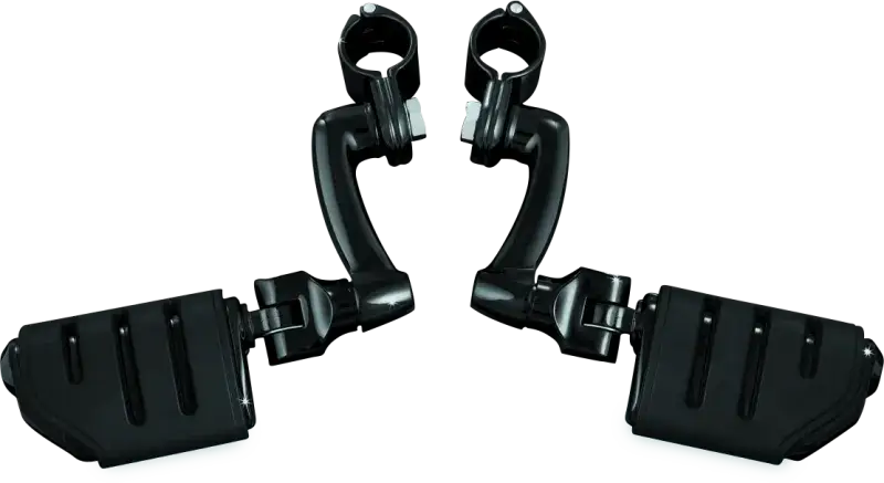 Kuryakyn Longhorn Trident Offset Highway Pegs With 1-1/4 in Clamps Black - RV and Auto Parts