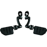 Kuryakyn Longhorn Trident Offset Highway Pegs With 1-1/4 in Clamps Black - RV and Auto Parts
