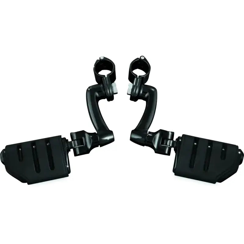 Kuryakyn Longhorn Trident Offset Highway Pegs With 1-1/4 in Clamps Black - RV and Auto Parts