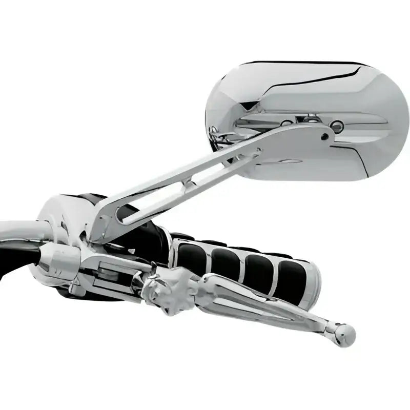 Chrome Kuryakyn Magnum Plus Mirror with large convex glass on motorcycle handlebar
