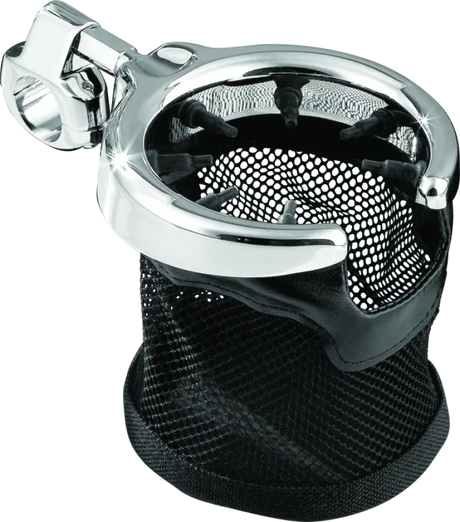 Kuryakyn Mesh Basket Universal Drink Holder 1in Clamp Chrome - 1422 - Interior Accessories