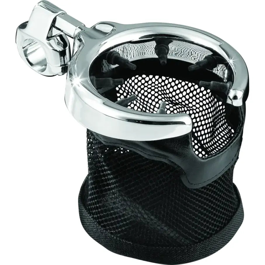 Kuryakyn Mesh Basket Universal Drink Holder 1in Clamp Chrome - 1422 - Interior Accessories