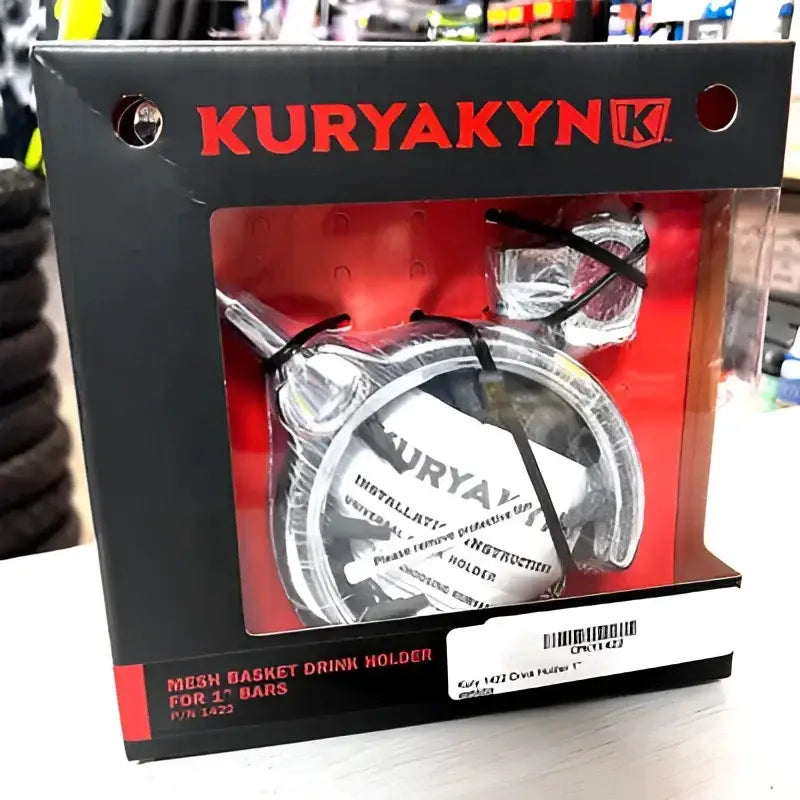 Kuryakyn Mesh Basket Universal Drink Holder 1in Clamp Chrome - 1422 - Interior Accessories
