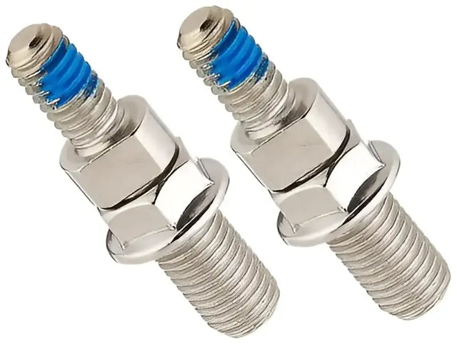 Silver bolts with blue threadlocker for Kuryakyn Mirror Adapter Metric Chrome on motorcycle mirrors