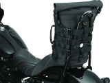 Kuryakyn Momentum Deadbeat Duffle Bag mounted on motorcycle backrest, versatile for RV, Automotive, Powersports, off-road, marine, exterior, truck accessories, interior, truck bed, RV parts, AVADA - Best Sellers, Bags & Packs, Bags - Bike Bags.