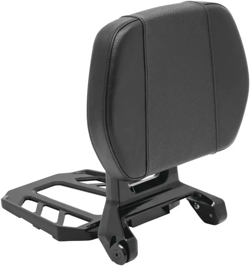 Kuryakyn Neo Driver black leather passenger backrest with chrome accents