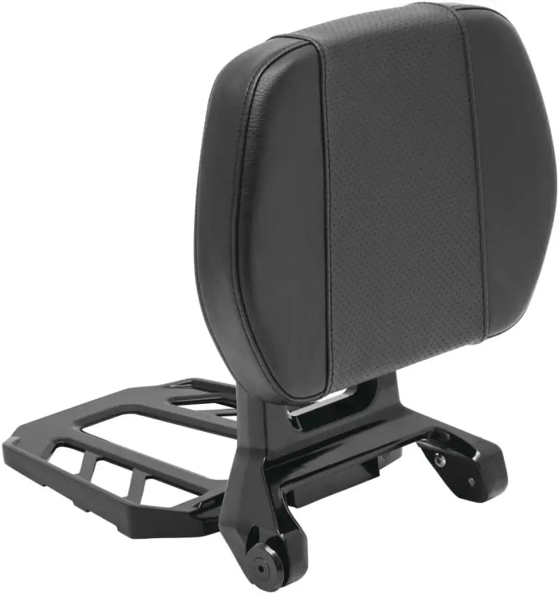 Kuryakyn Neo Driver and Passenger Backrest with Luggage Rack on Black Motorcycle