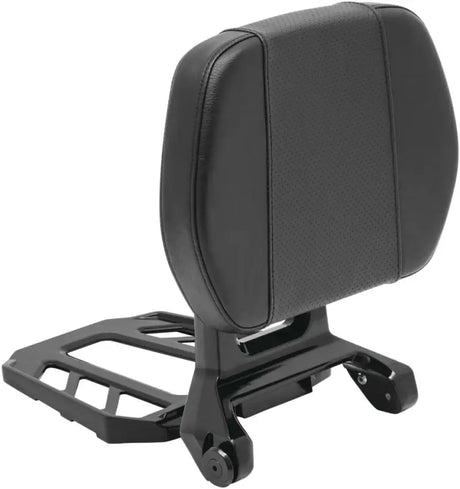 Kuryakyn Neo Driver and Passenger Backrest with Luggage Rack on Black Motorcycle