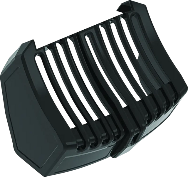 Black plastic hair clipper attachment on Kuryakyn Oil Cooler Cover Milwaukee-8