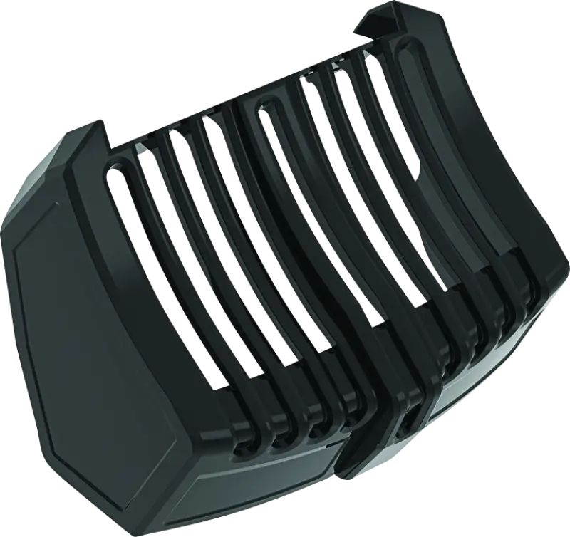 Black plastic hair clipper attachment on Kuryakyn Oil Cooler Cover Milwaukee-8