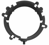 Black plastic segmented ring for Kuryakyn Orbit Headlight Adapter on Kuryakyn Orbit bike