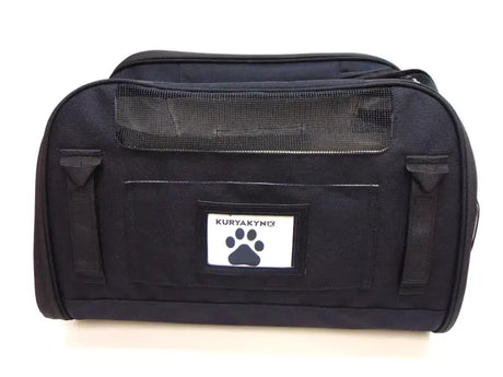 Black Kuryakyn Pet Palace Flyweight pet carrier with mesh window for easy travel
