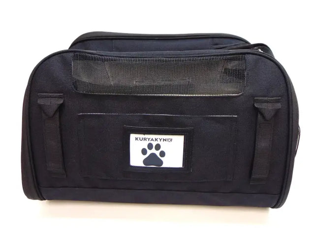 Black Kuryakyn Pet Palace Flyweight pet carrier with mesh window for easy travel