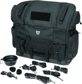 Black Kuryakyn Pet Palace Titan motorcycle luggage bag with accessories for Kuryakyn Pet fans