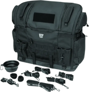 Black Kuryakyn Pet Palace Titan motorcycle luggage bag with accessories for Kuryakyn Pet fans