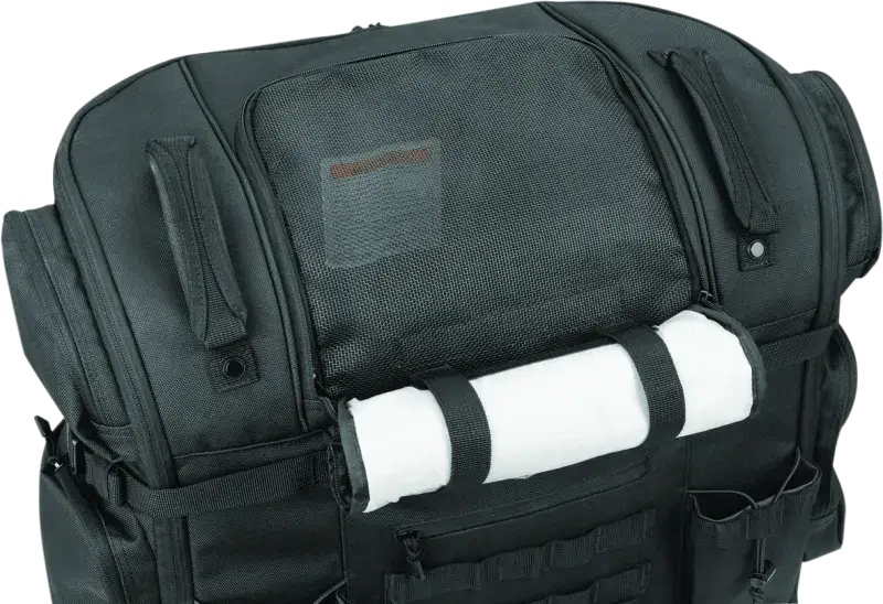 Black motorcycle luggage bag from Kuryakyn Pet Palace Titan for the Kuryakyn Pet overall