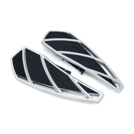 Kuryakyn Phantom Floorboards Chrome with black carbon fiber pegs