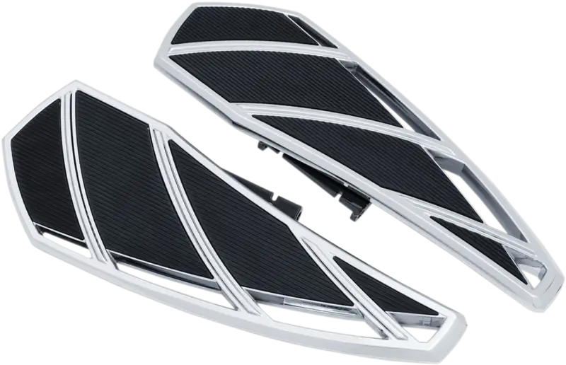 Kuryakyn Phantom Floorboards Chrome with silver black textured grips