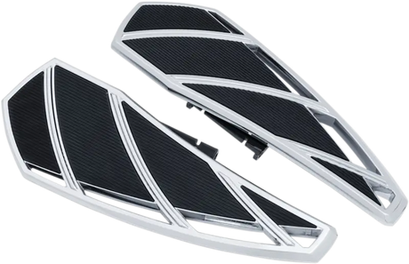 Kuryakyn Phantom Floorboards Chrome with silver black textured grips