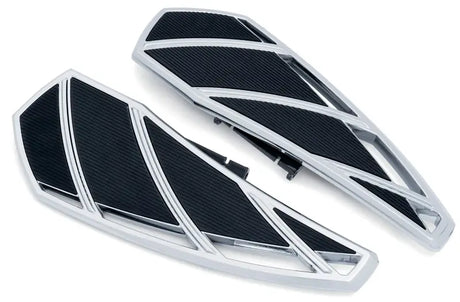 Kuryakyn Phantom Floorboards Chrome with black carbon fiber pegs