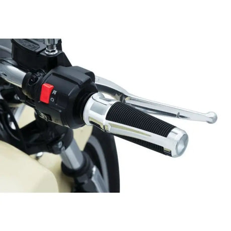 Motorcycle handlebar grip featuring Kuryakyn Phantom Grips Indian Chrome 5768
