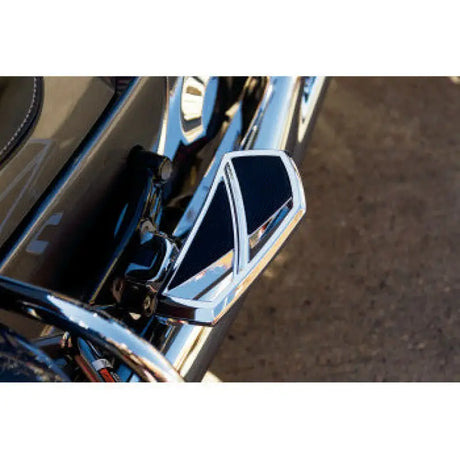 Chrome motorcycle mirror on Kuryakyn Phantom Mini Boards for stylish mini boards ride