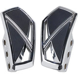 Chrome motorcycle floorboards showing Kuryakyn Phantom Mini Boards Chrome for mini boards
