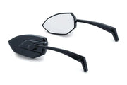 Black Kuryakyn Phantom Mirrors with gloss black finish and octagonal glass for bikes