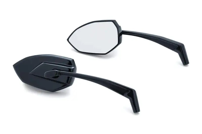 Black Kuryakyn Phantom Mirrors with gloss black finish and octagonal glass for bikes