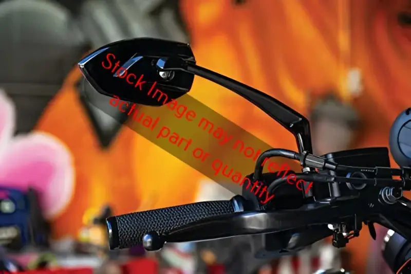 Black motorcycle handlebar with Kuryakyn Phantom Mirrors in gloss black finish