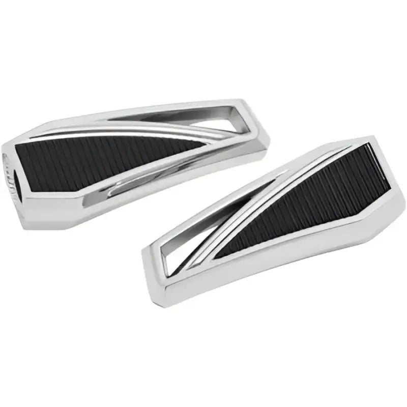 Chrome and black motorcycle foot pegs for Kuryakyn Phantom Pegs Without Adapter Chrome 5760