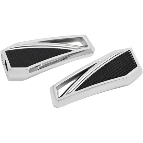 Chrome and black motorcycle foot pegs for Kuryakyn Phantom Pegs Without Adapter Chrome 5760