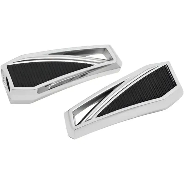 Chrome and black motorcycle foot pegs for Kuryakyn Phantom Pegs Without Adapter Chrome 5760