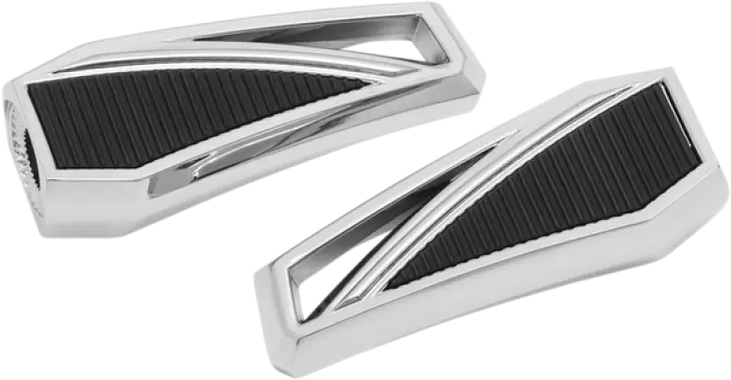 Chrome and black motorcycle foot pegs for Kuryakyn Phantom Pegs Without Adapter Chrome 5760