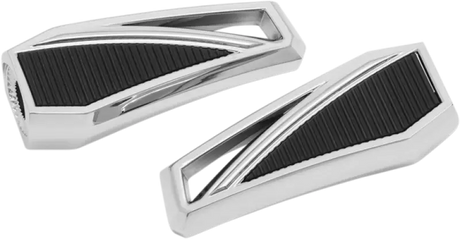 Chrome and black motorcycle foot pegs for Kuryakyn Phantom Pegs Without Adapter Chrome 5760