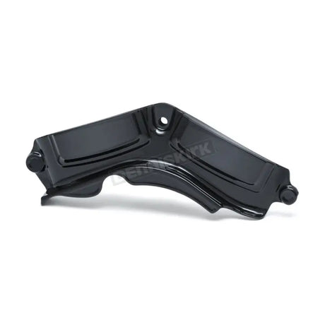 Black metal bracket for Kuryakyn Precision Cylinder Base Cover in the cylinder base area