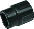 Black plastic pipe fitting for Kuryakyn Precision Heel Shifter Eliminator replacement