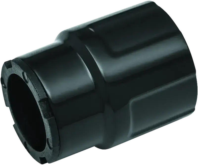 Black plastic pipe fitting for Kuryakyn Precision Heel Shifter Eliminator replacement
