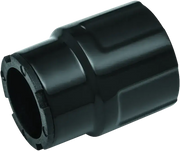 Black plastic pipe fitting for Kuryakyn Precision Heel Shifter Eliminator replacement