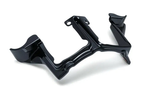 Glossy black motorcycle fairing stay with Kuryakyn Precision Tappet Block Accent style