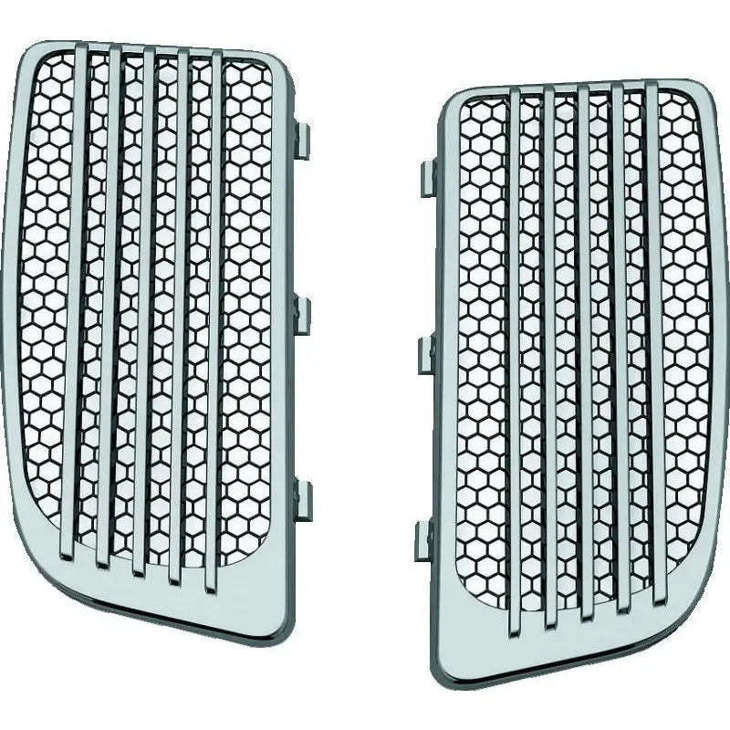Kuryakyn 7681 Kuryakyn Radiator Grills For Twin Cooled Models Chrome & Black (Pair) - 7681