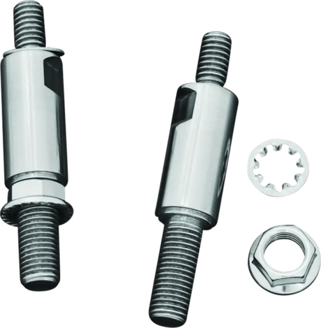 Shiny metal bolts with nuts and washers for Kuryakyn raised mirror adaptors chrome
