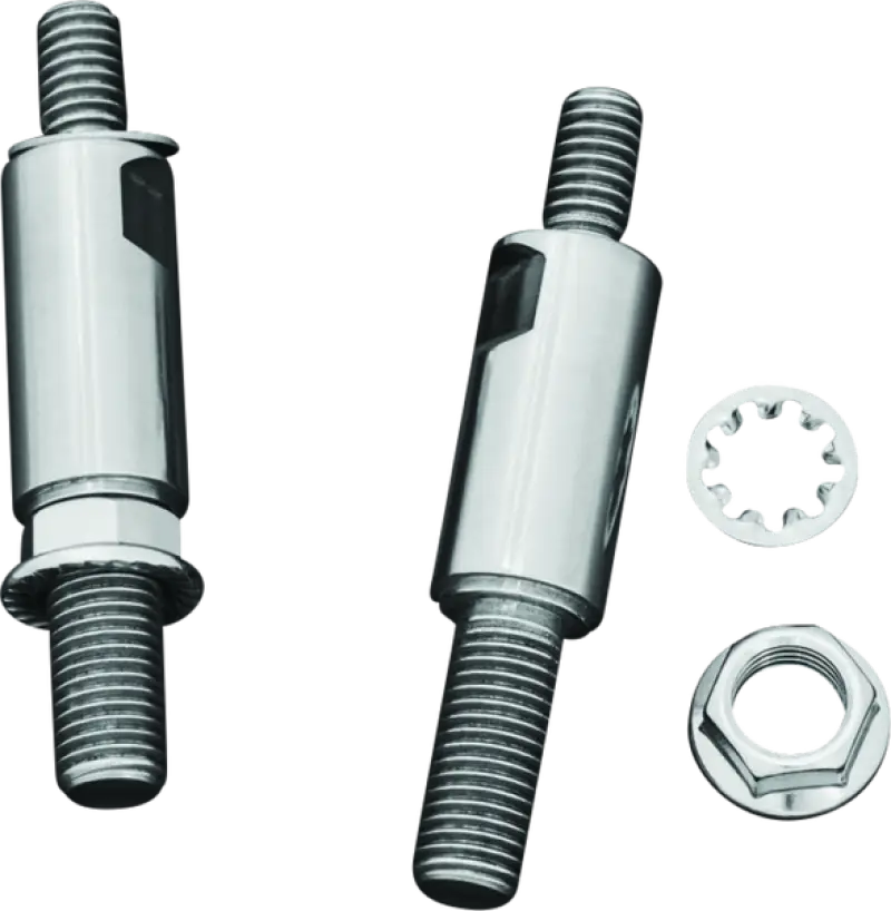 Shiny metal bolts with nuts and washers for Kuryakyn raised mirror adaptors chrome