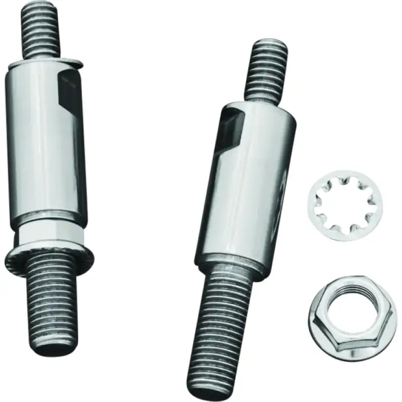 Shiny metal bolts with nuts and washers for Kuryakyn raised mirror adaptors chrome