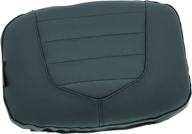 Black leather motorcycle backrest pad for Kuryakyn Removable Luggage Backrest