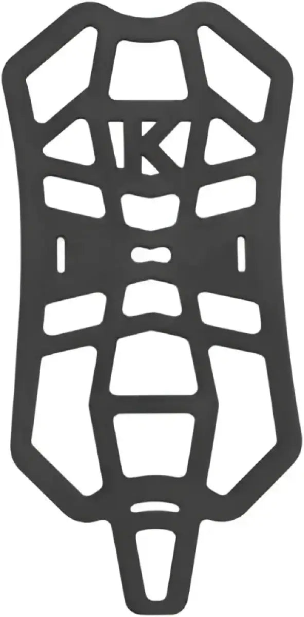 Black rubber device holder with geometric cutouts for Kuryakyn replacement band