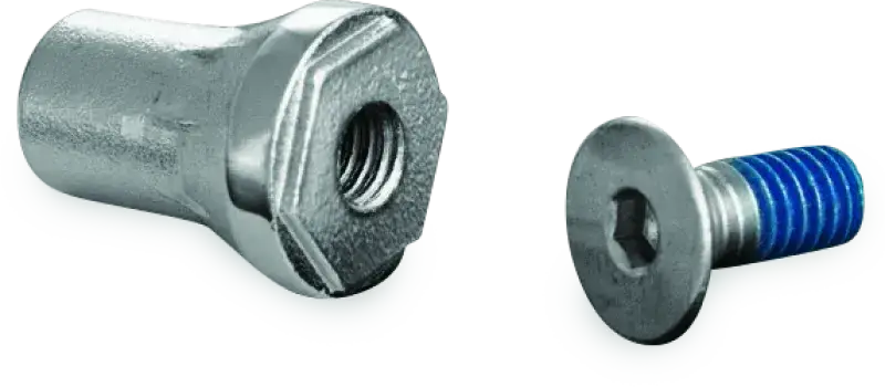 Chrome metal threaded insert and screw for Kuryakyn Replacement Tapered Peg Mount