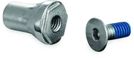 Chrome metal threaded insert and screw for Kuryakyn Replacement Tapered Peg Mount