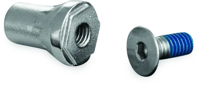Chrome metal threaded insert and screw for Kuryakyn Replacement Tapered Peg Mount